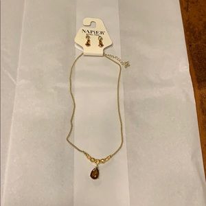 Napier nickel free earring and necklace set